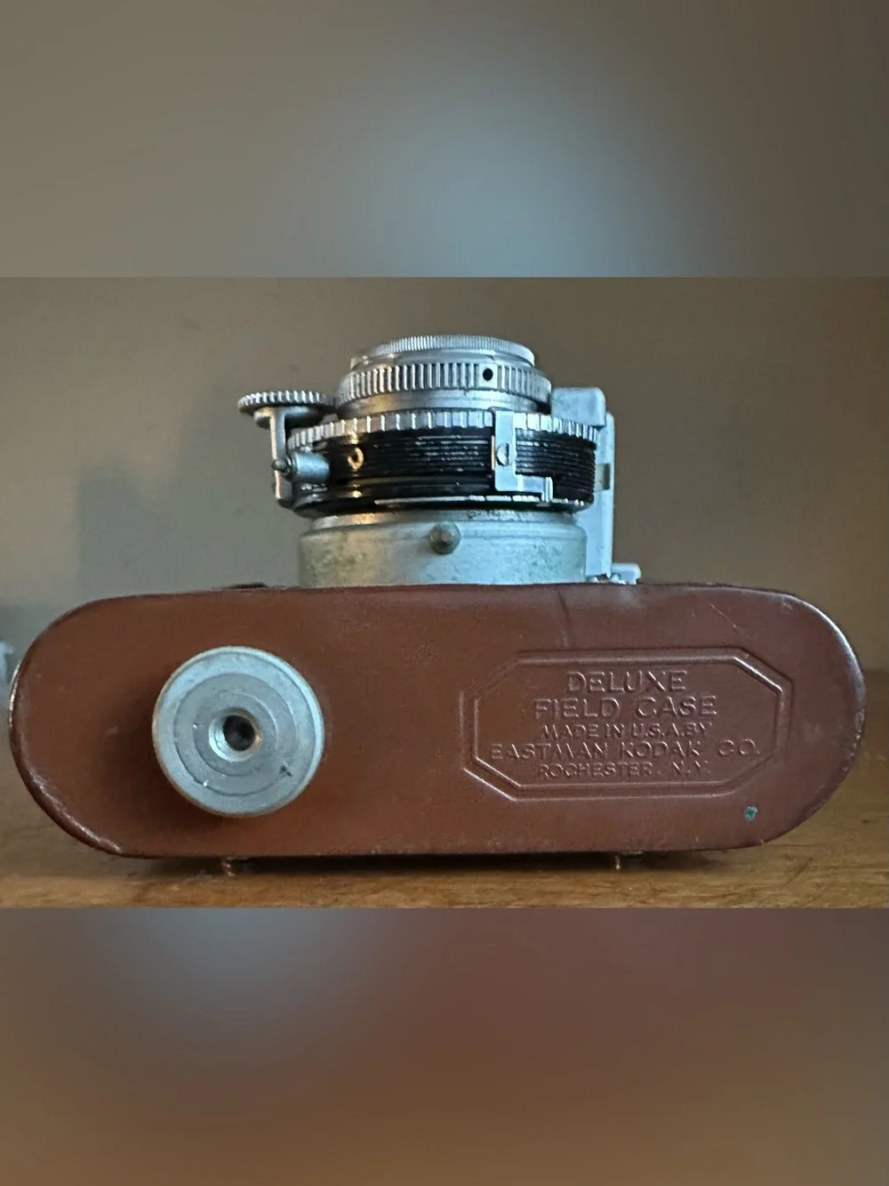 1949 Kodak 35 Rangefinder Camera w/ 50mm Angstar Lens & Leather Field Case